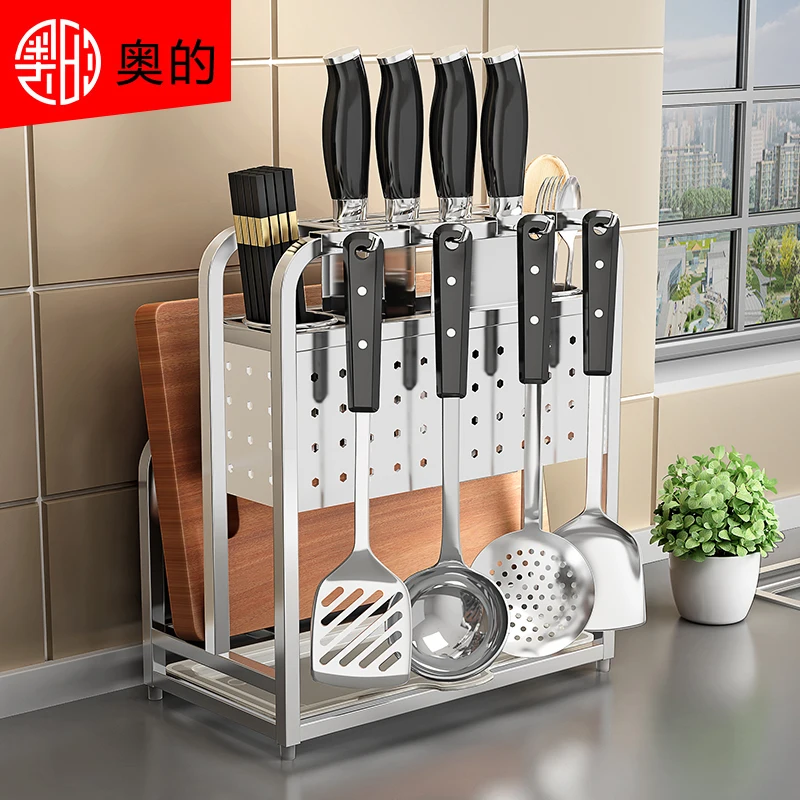 

Stainl Steel 304 Kitchen Knife Holder One-Piece Design Utensil Cutlery Ra Chopsti Cage Knife Blo Board Organizer