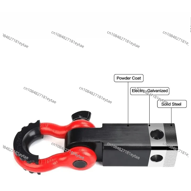 Suitable For  Shackle Hitch Receiver 2, 45K Lbs, 5/8' Screw Pin, 3/4' D Ring, Off-Road Towing Accessories, Red & Black