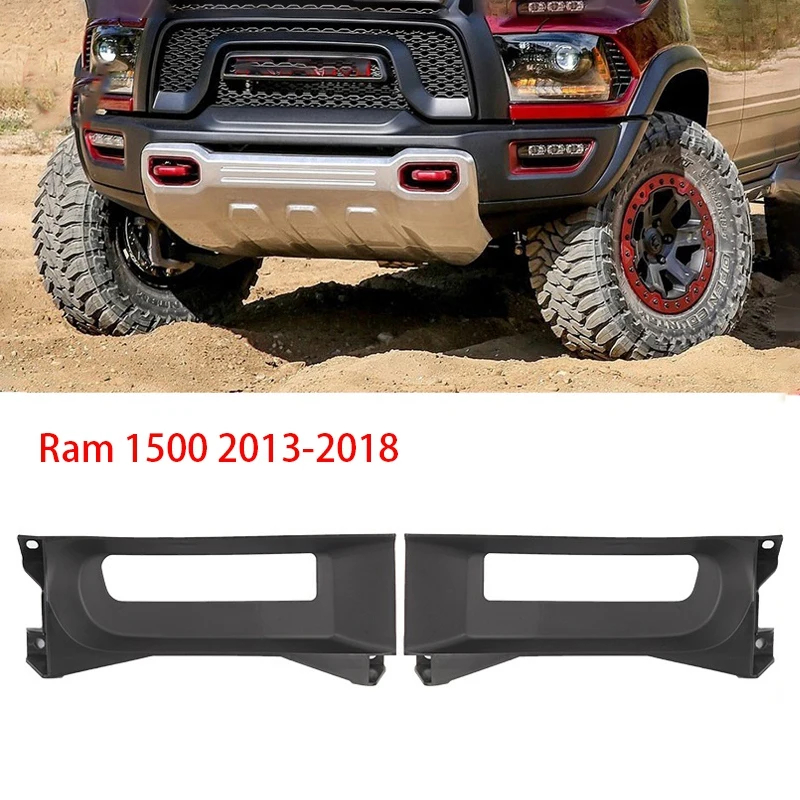 Auto Tow Hook Bezel Set Front Left Right Driver Passenger Side for Dodge Ram 1500 2013-2018 (for Steel Bumper Face