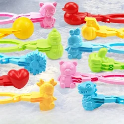 Cute Duck Shaped Snowball Maker Clips Children Outdoor Plastic Winter Snow Sand Mold Tools for Snowball Fight Outdoor Fun Sports