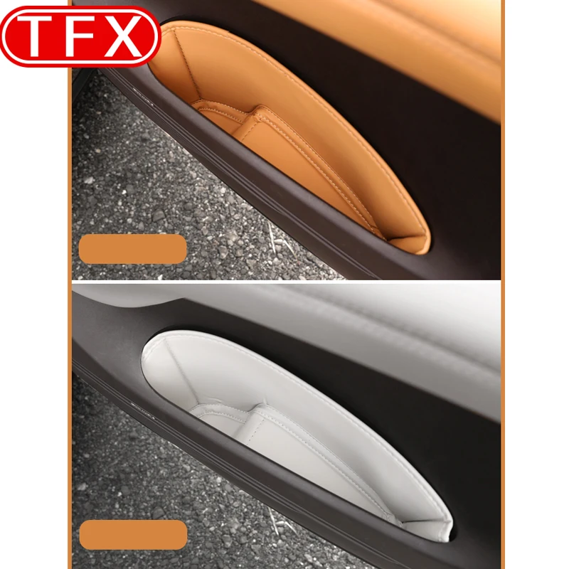 For BYD Denza D9 2024 2025 Car Styling Door Storage Box Leather Pocket Door Slot Pad Storage Bag Upgrade Interior Accessories
