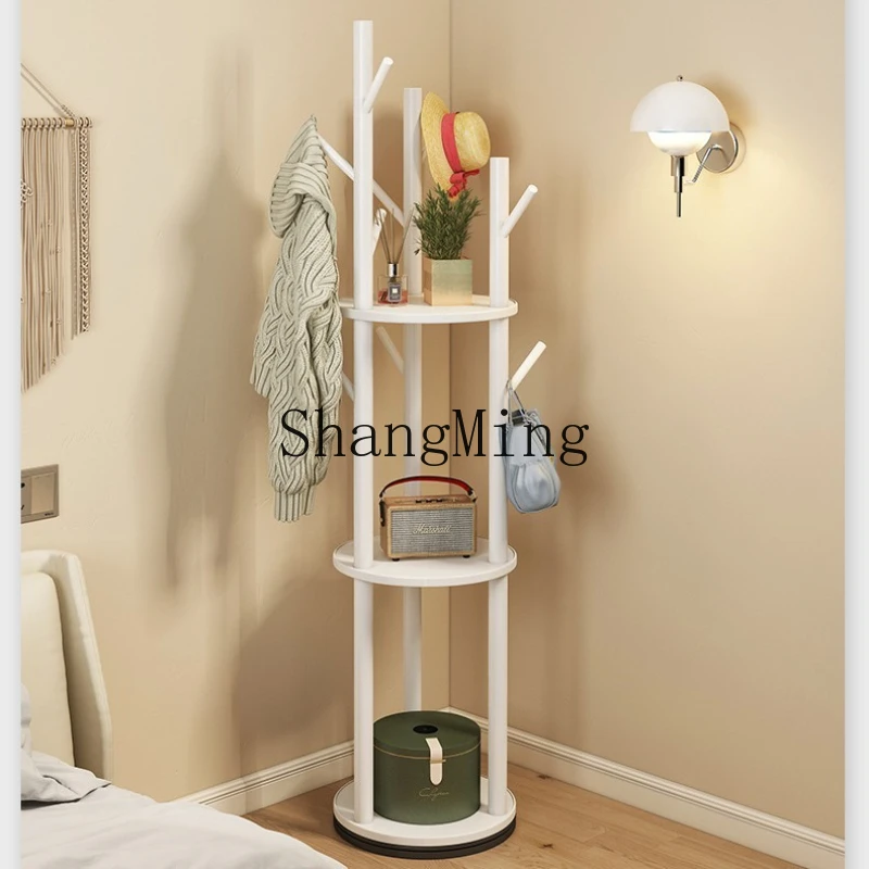 

ZYY solid wood coat rack floor-to-ceiling bedroom hanger living room door home indoor rotating hanger