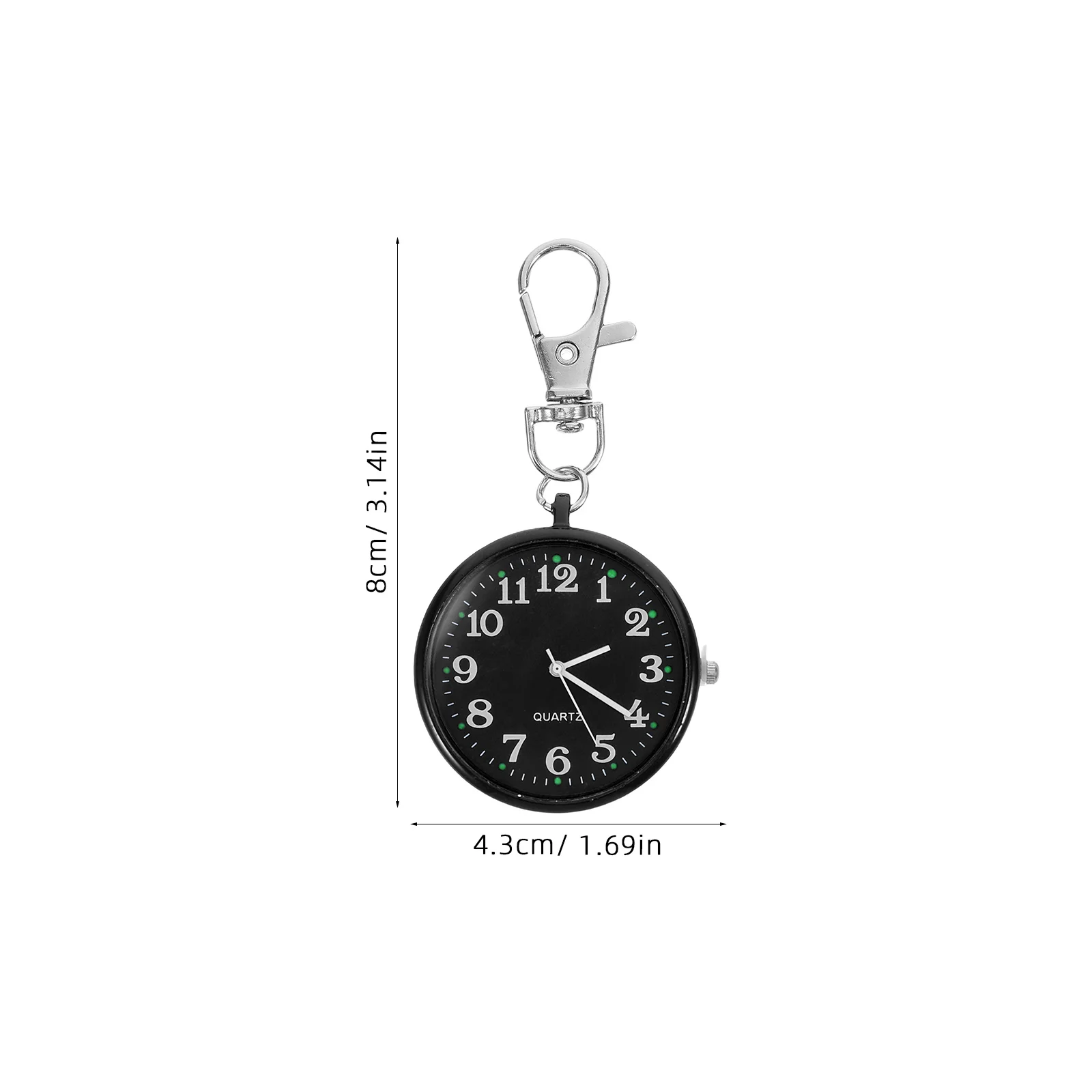Portable Nurse Pocket Watch Hanging Clip Keychain Fob Watch for Doctors Women Students Lightweight Accurate Timing