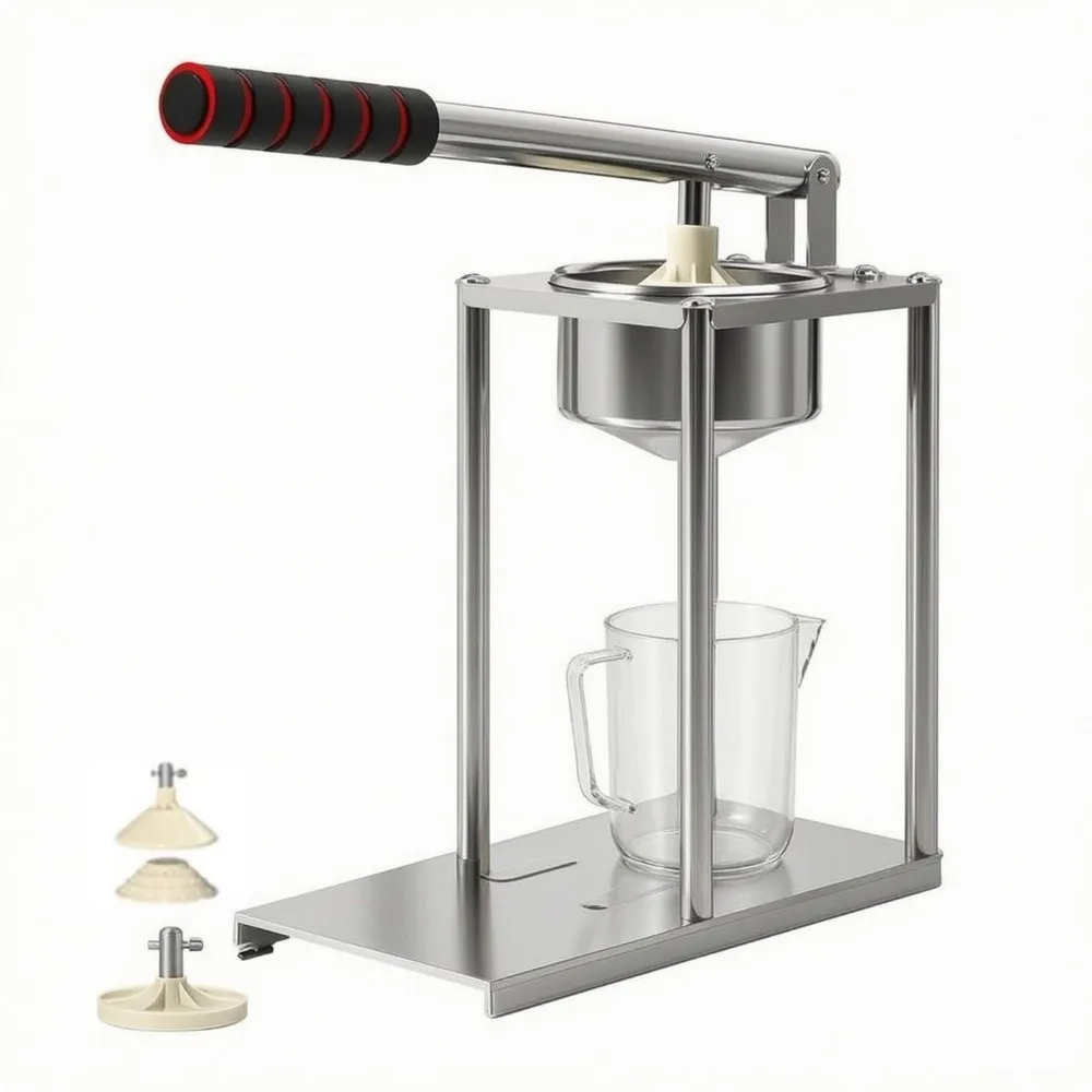 Heavy Duty Manual Fruit Press Compact Upright Design Juicer with receptacle Kitchen Appliance for Cafe Head