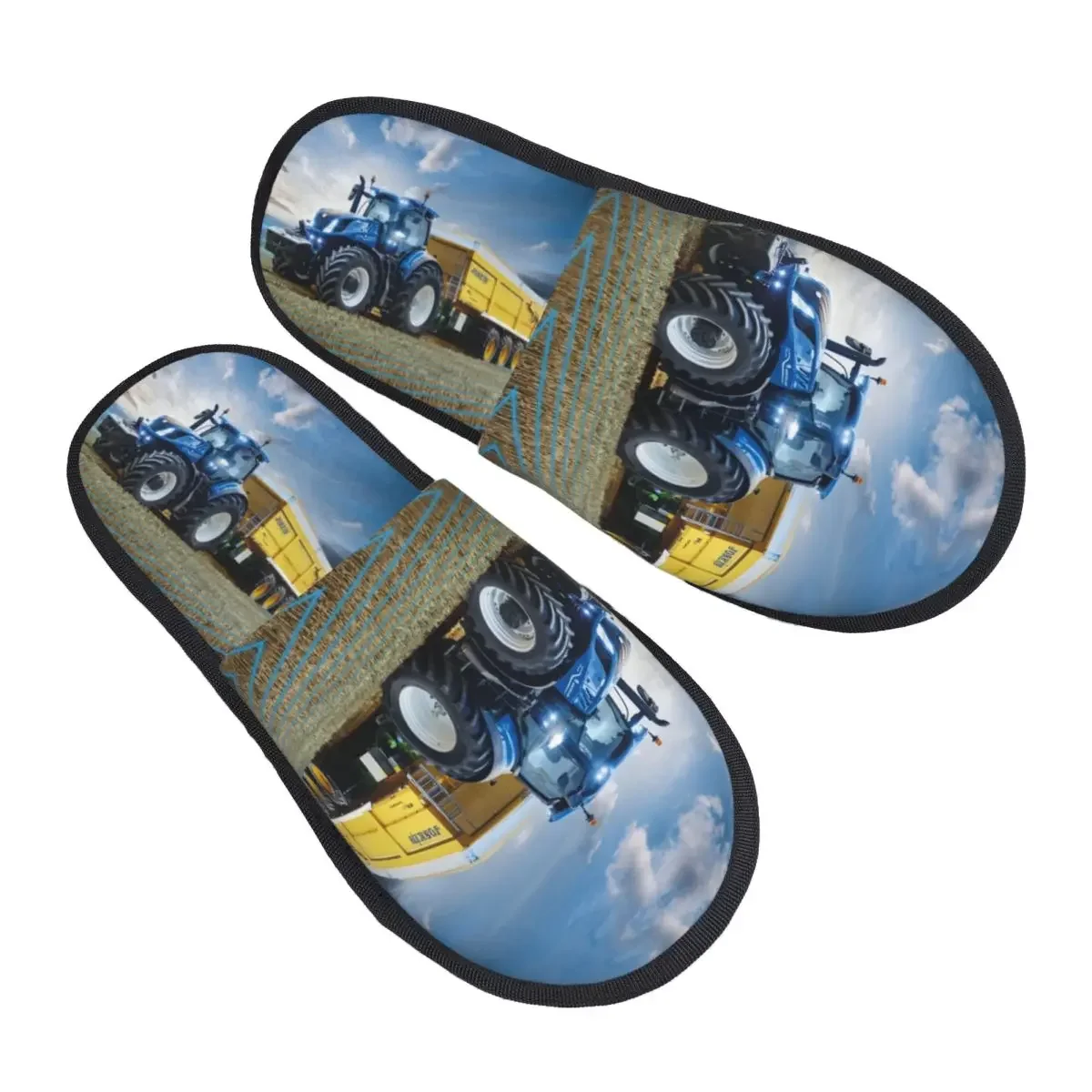 Custom Farm Tractors Cozy Scuff With Memory Foam Slippers Women Spa House Shoes