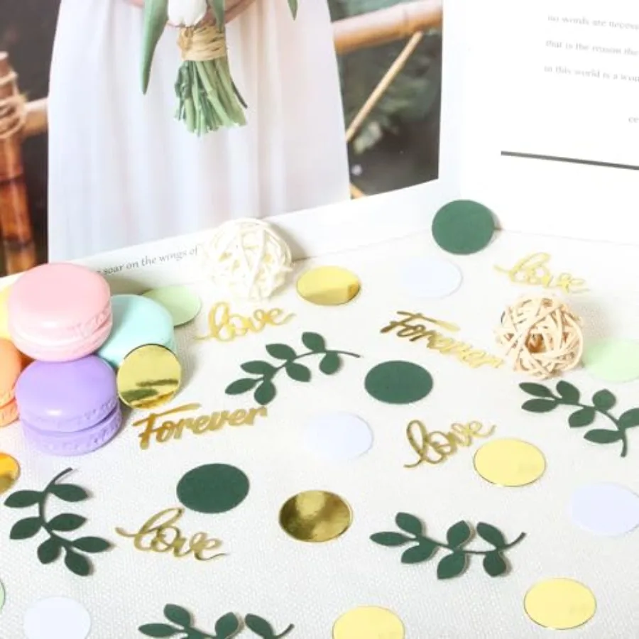 Confettis de Table de mariage vert, décorations de douche de mariée, confettis d'amour vert sauge pour décorations de Table de fiançailles