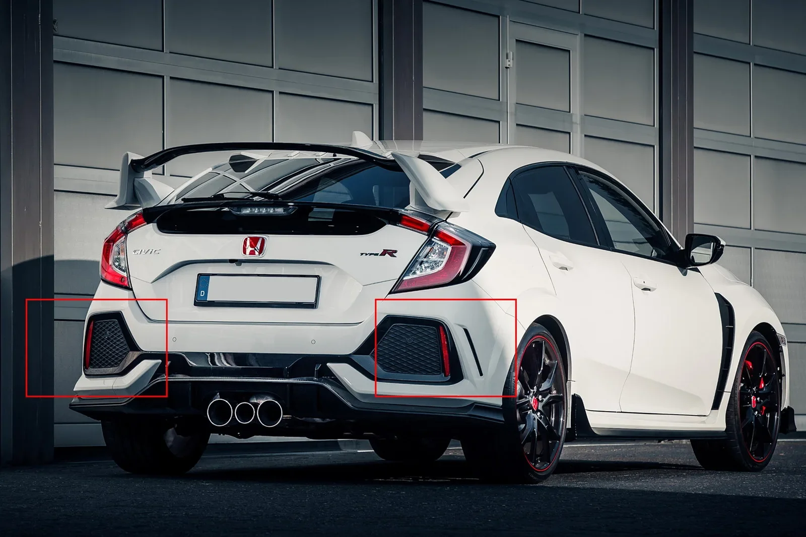 ANGRONG 1 زوج الأحمر عدسة المصد الخلفي عاكس لا ضوء لهوندا سيفيك X FK FC HB نوع R 2016 + #5