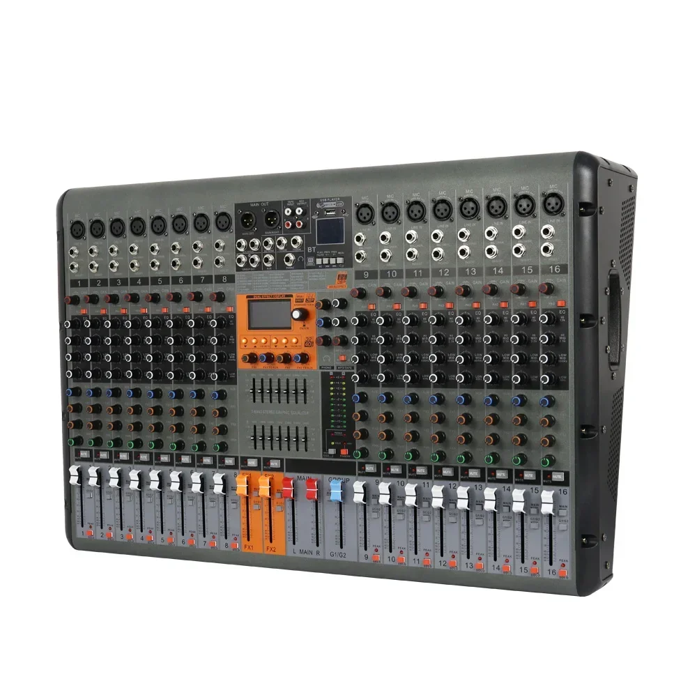 professional digital dual 99 dsp effects usb interface sound console mixing 650W 16 channel power audio mixer