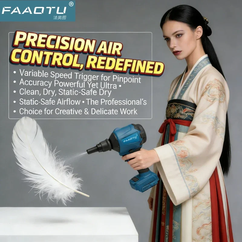 

FAAOTU DAS180 rechargeable air dust gun brushless inflator equipment for dust removal in narrow spaces,suitable for MT battery