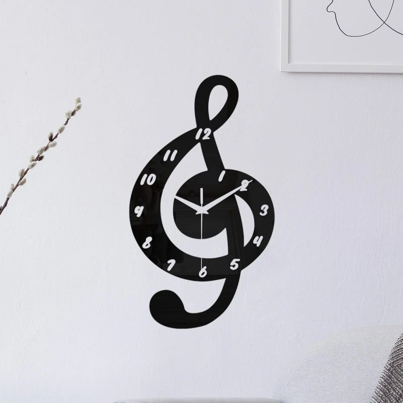 Music Note Wall Clock Wall Decoration for Office Living Room Kid’S Room