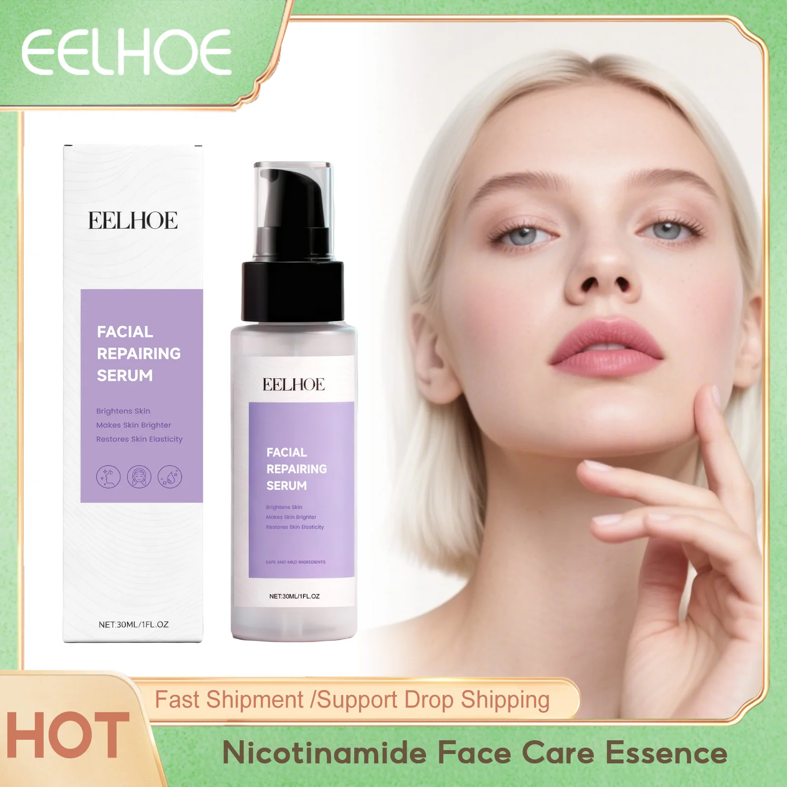 

Eelhoe Nicotinamide Face Care Essence Lasting Brightening Keep Smoothing Lifting Tighten Fading Fine Lines Facial Firming Serums