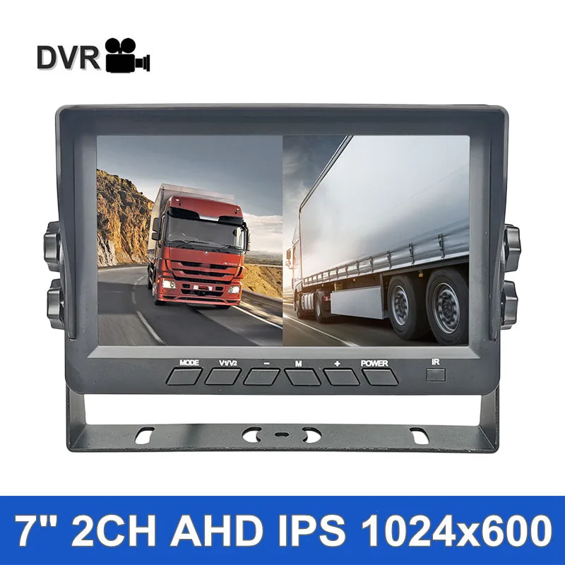 

7-дюймовый AHD IPS 2-канальный автомобильный монитор заднего вида с поддержкой 720P 1080P AHD CVBS камера видеозапись Diaplay 2 камеры изображения