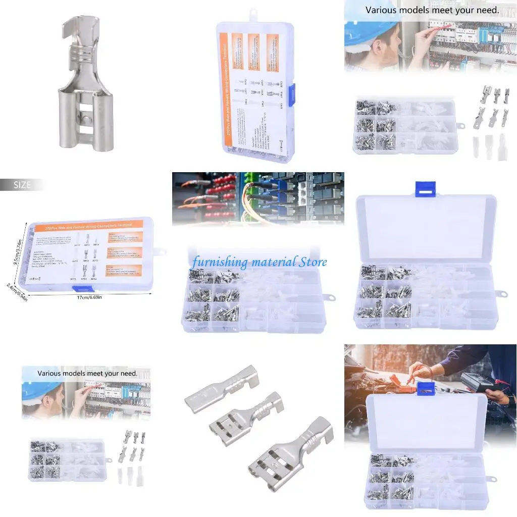 

Y5GD Upgrades Wire terminals set Comprehensive Electric Terminals Set Brass & Plastic Tube Ring Terminals Set with Heat Shrink