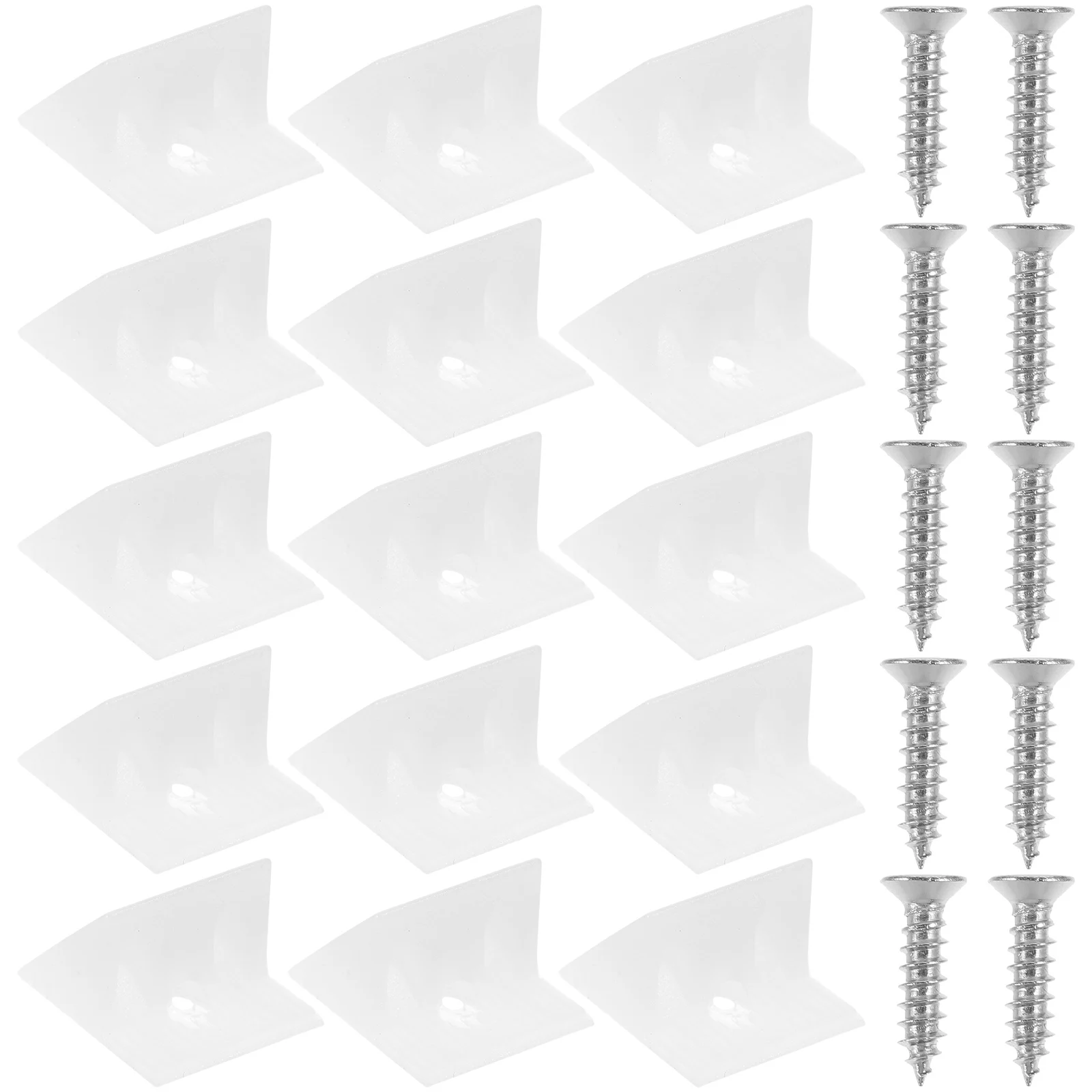 

1 Set Back Panel Corner Brackets Self-Tapping Screws Stainless Steel Angled Design Plastic Anchors For Wood Metal Drywall Repair