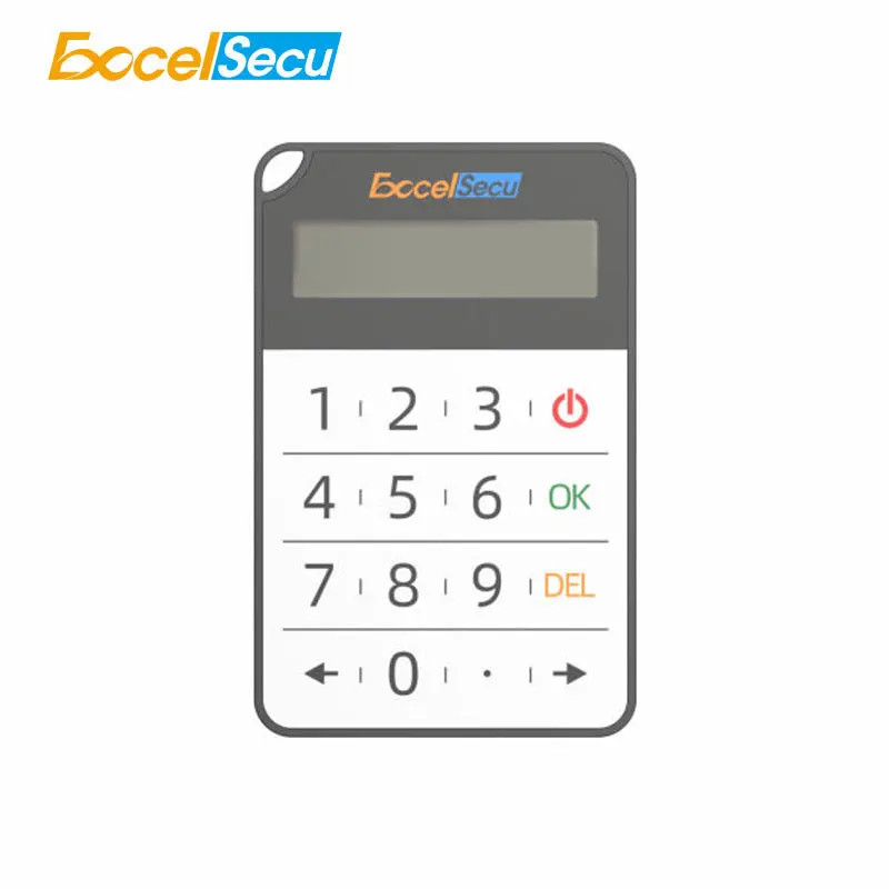 Excelsecu One Time Password Portable And Easy OTP Anthentication Token TOTP/OCRA SHA1/SHA256 Long-life  Hardware PIN Protection