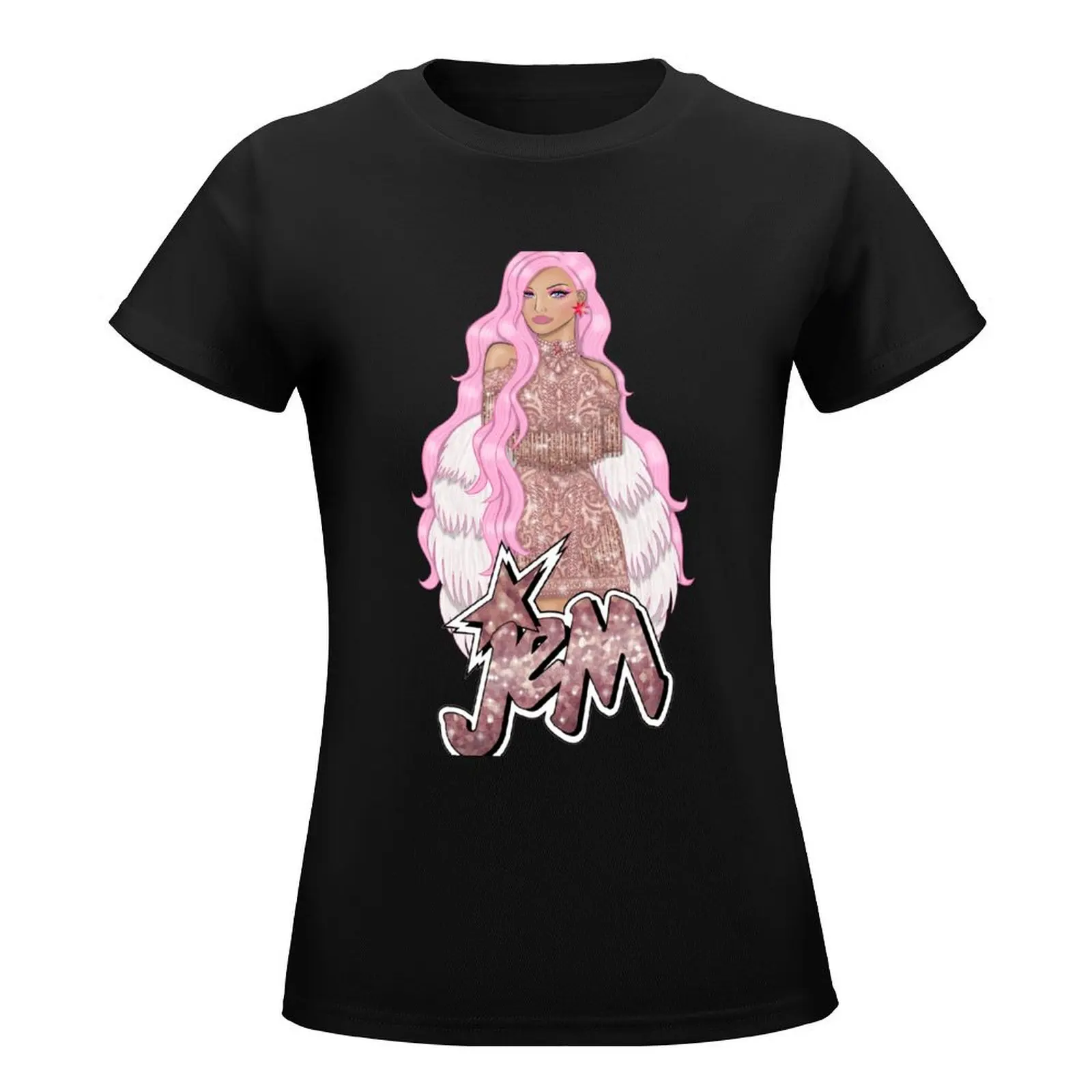 Rose Gold Jem T-Shirt aesthetic clothes korean fashion Female clothing anime clothes t-shirt dress for Women sexy