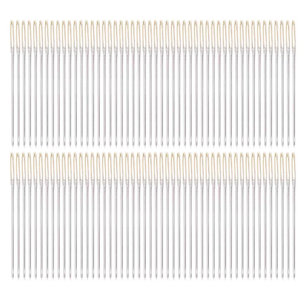 100pcs Metal Material Cross Stitch Needles Stitching Needles Large Eye Embroidery Needles Storage Box Included