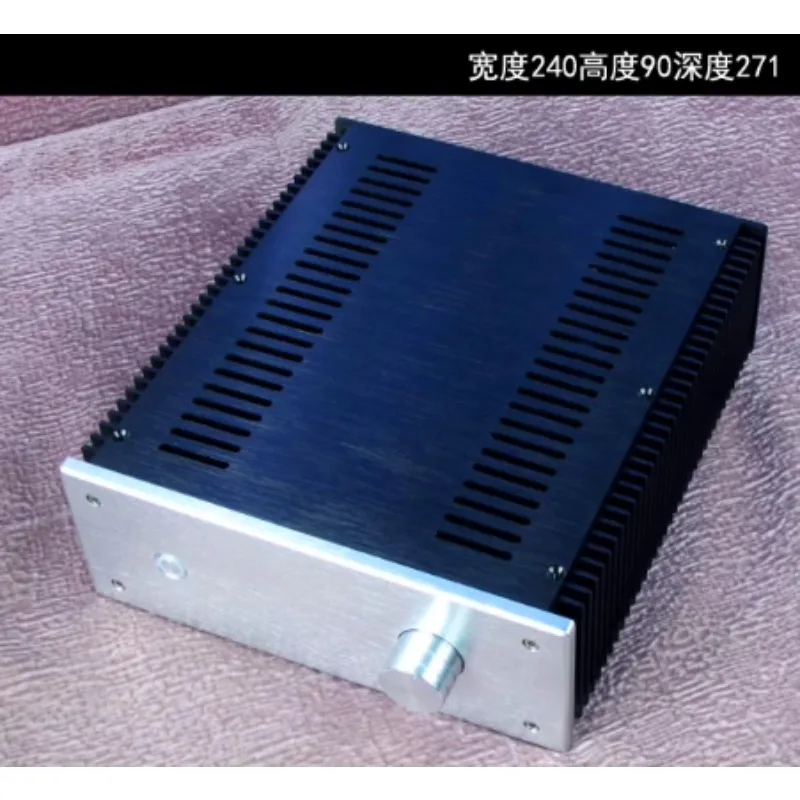 All Aluminum 10W 1969 Power Amplifier Enclosure, Compact Armor Style Amp Chassis with Dual Side Heat Radiators