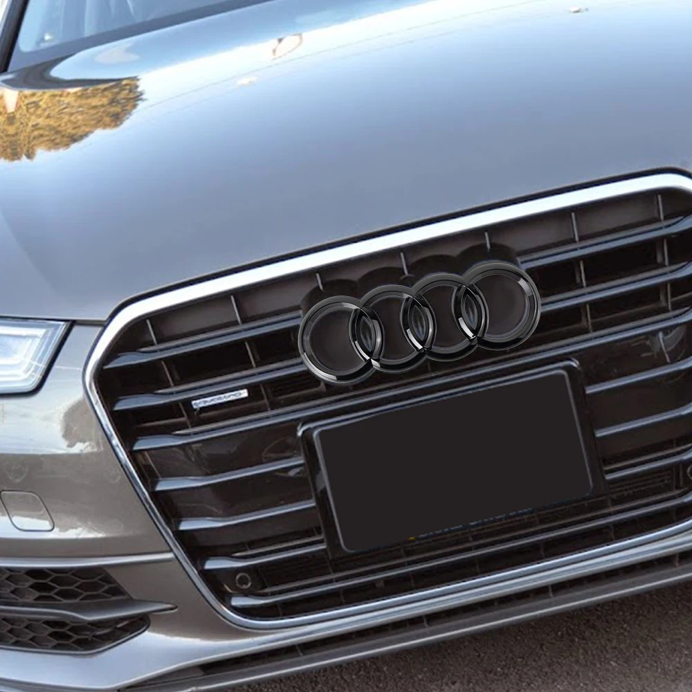 2025 حار لأودي Q3 Q5 Q5 Sportback Q3 Sportback Q7 Q8 S5 S6 S7 R8 S4 4 حلقة ABS غطاء السيارة الجبهة بونيه شواء الخلفي الجذع شعار