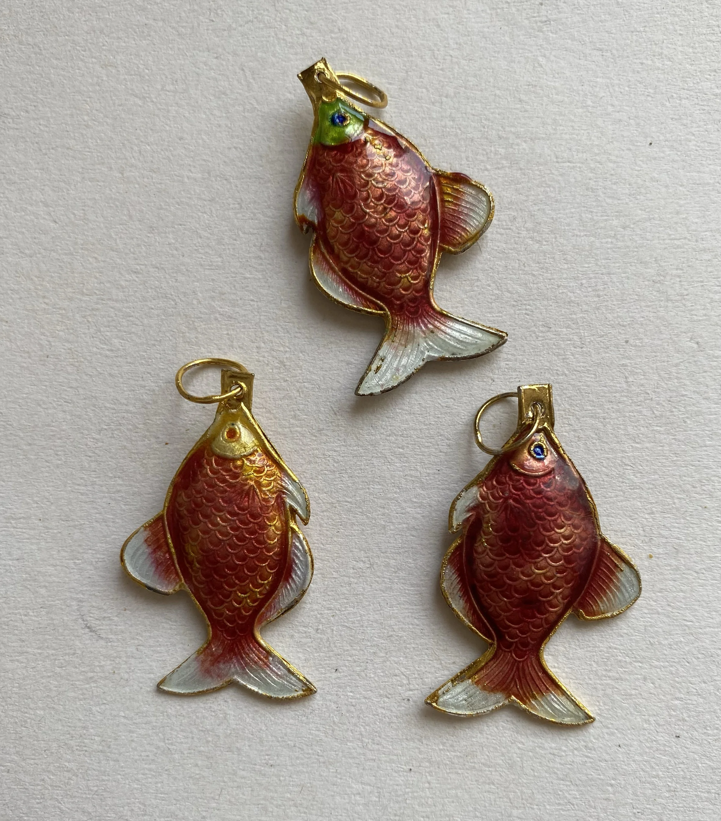 5pcs Handmade Cloisonne Enamel Fish DIY Necklace Earrings Charms Jewelry Making Pendants Animal Accessories Chinese Traditional