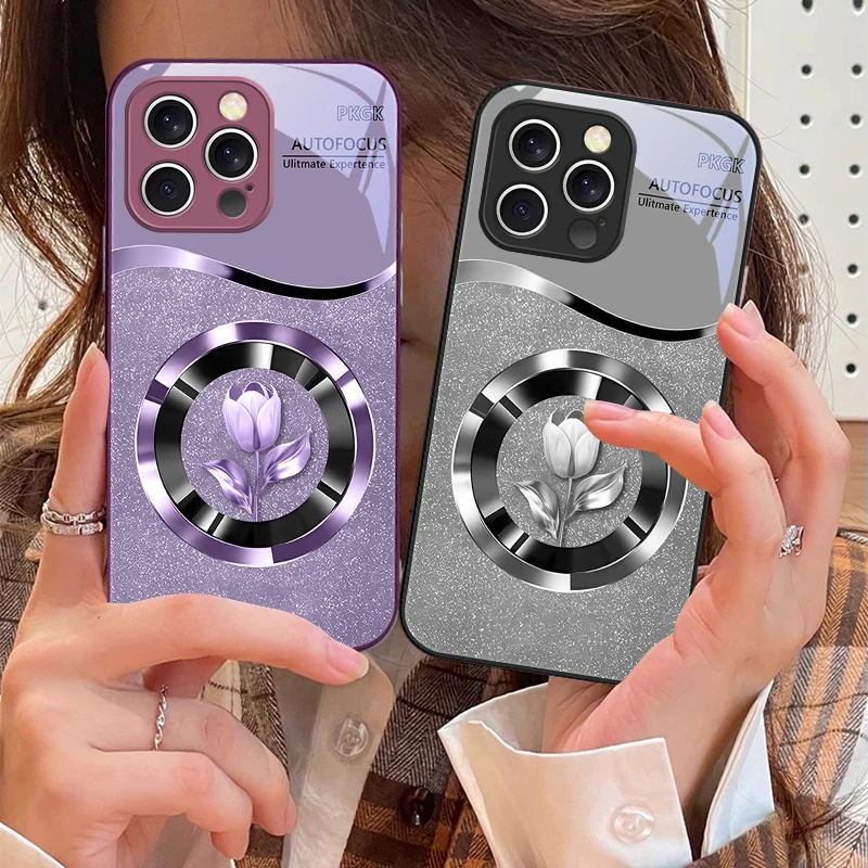 

Golden circle tulip For iPhone 16 E 15 14 13 Plus 12 mini 11 Pro Max XR Xs Max 16E X 7 8 6 6S 2022 Tempered Glass Phone Case