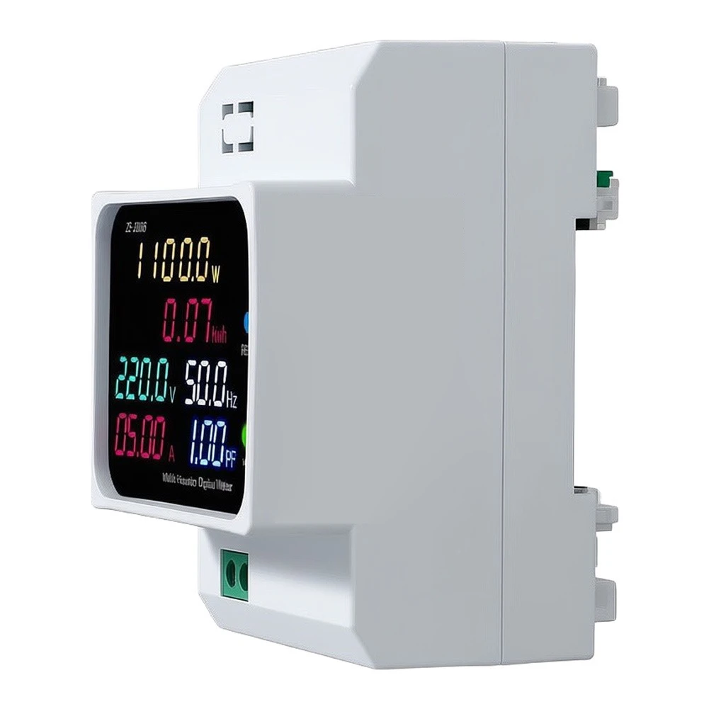 3P Electricity Monitoring Device for Accurate for Real Time Voltage Current Power Measurement and Overload Auto Disconnect