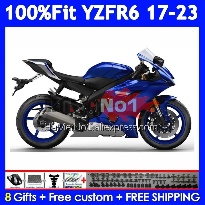 Body For YAMAHA YZF R6 YZF600 YZFR6 17 18 19 20 21 Gloss blue 22 23 360No.2 YZF-R6 2017 2018 2019 2020 2021 2022 2023 Fairing