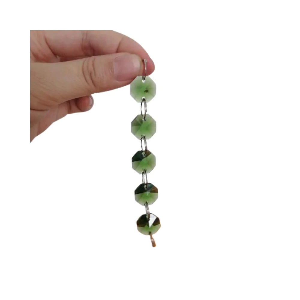 Camal 10 adet 20 renk 14mm kristal sekizgen dağınık boncuklar 2 delik avize lamba Garland Strand parçaları perde zanaat Ornamemt DIY