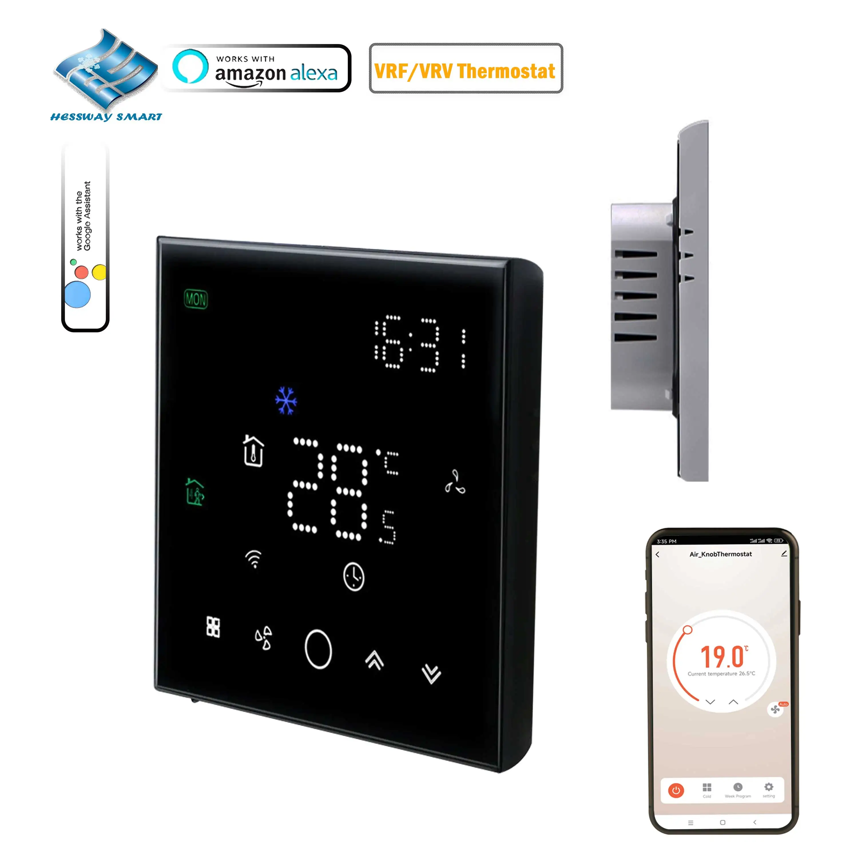 12V LED Home Intelligent Thermostat Upgrade for VRF/VRV ZIGBEE Replacing Mechanical Air Conditioning Controller