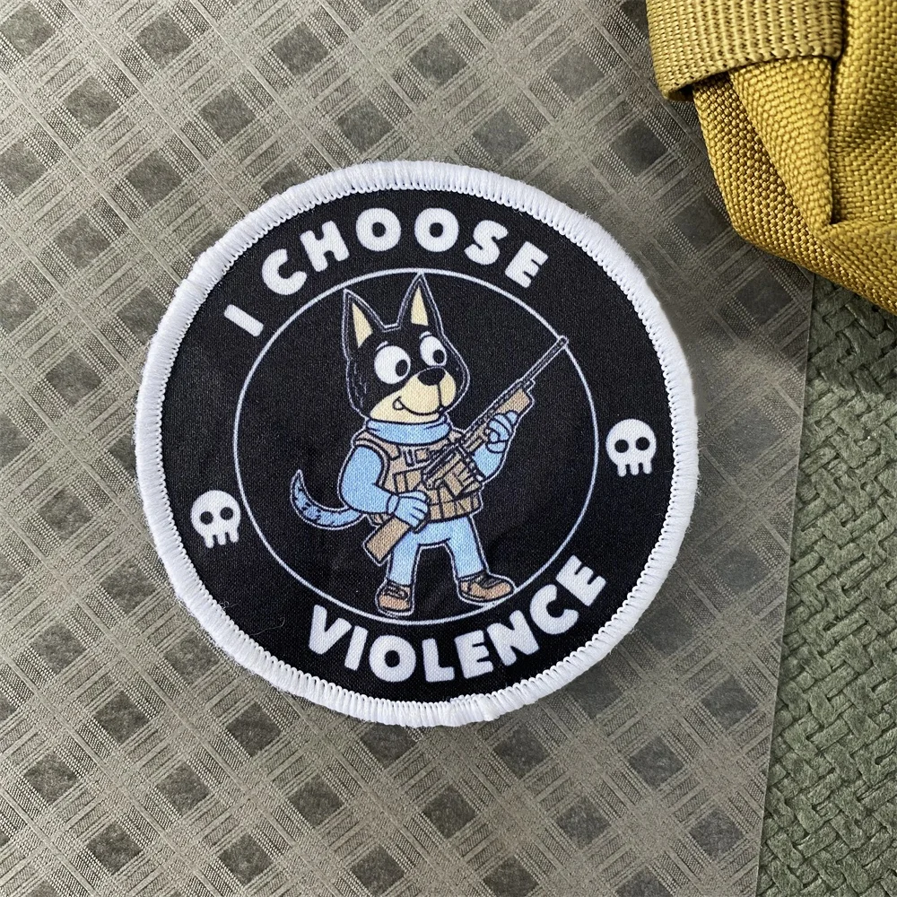 Peace Was Never An Option Tactical Patch Goose Morale Badge Armband Violent Little Yellow Duck with Knife Printing Hook and Loop