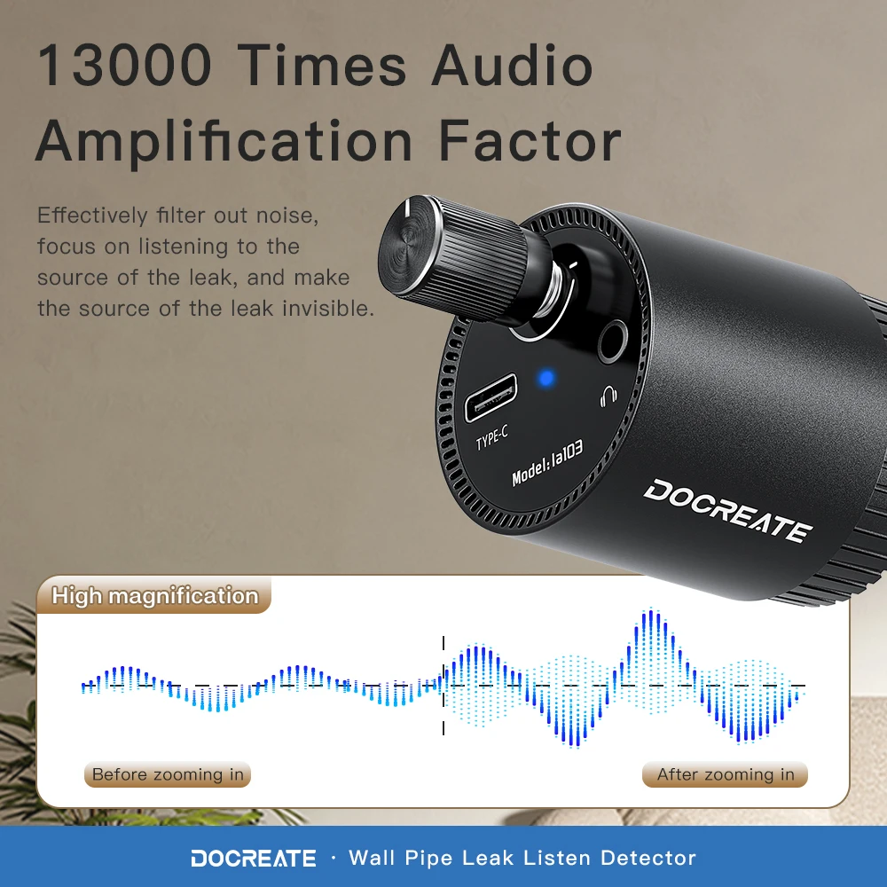 누수 탐지기 다기능 소리 탐지기 파이프 누수 탐지용 다양한 건설 파이프의 누수 탐지에 적합