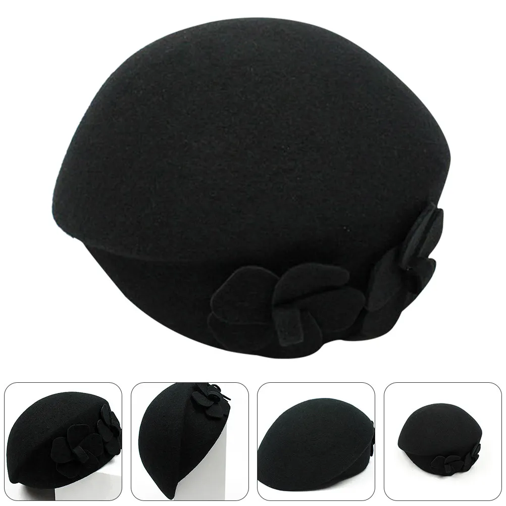 

1Pcs Warm Woolen Beret Double Flower Decor Premium Quality Comfortable Breathable Winter Beret for Women British Style