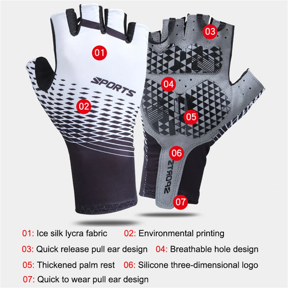 Men Cycling Gloves Breathable Sweat Absorption Non-slip Half Finger Fitness Weightlifting Gloves GEL MTB Bicycle Riding Gloves