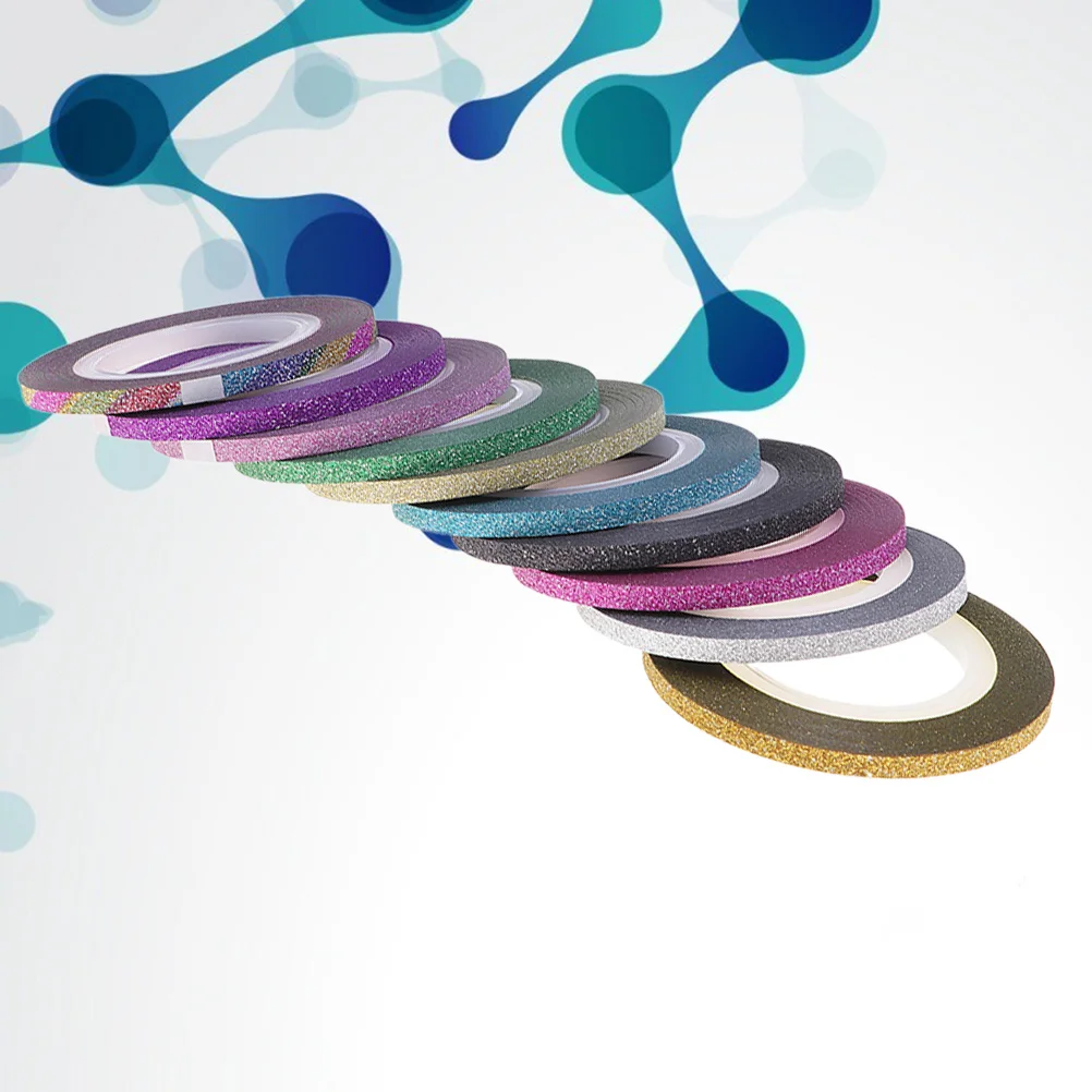 20 pièces 3mm 0.1 pouces ruban auto-adhésif pour Nail Art autocollants de ligne givrée 10 couleurs pour la maison et le usage professionnel ruban à ongles