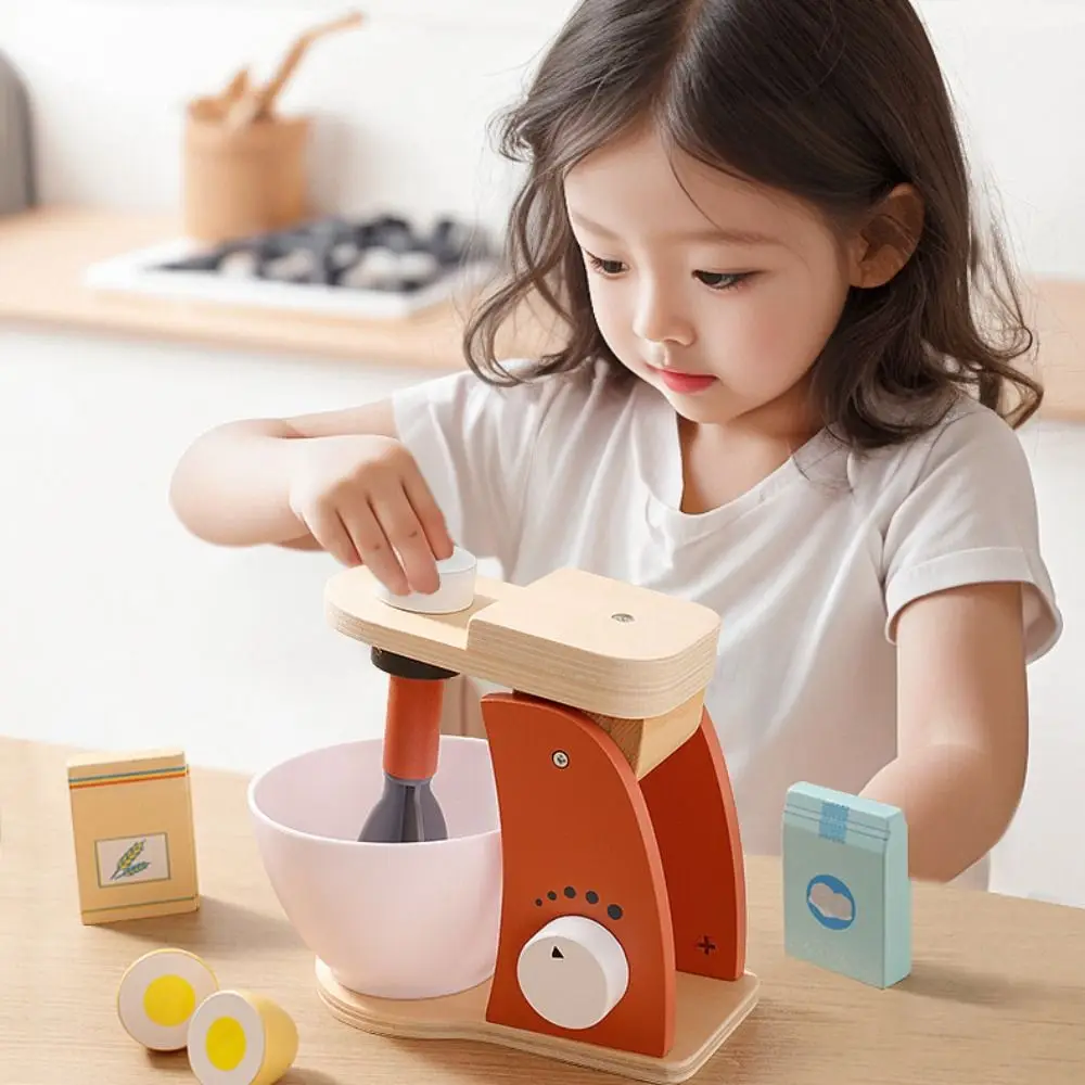 Licuadora de simulación, máquina de café de madera Montessori, cocina interactiva, juguete para juego de imitación, cognitivo exquisito