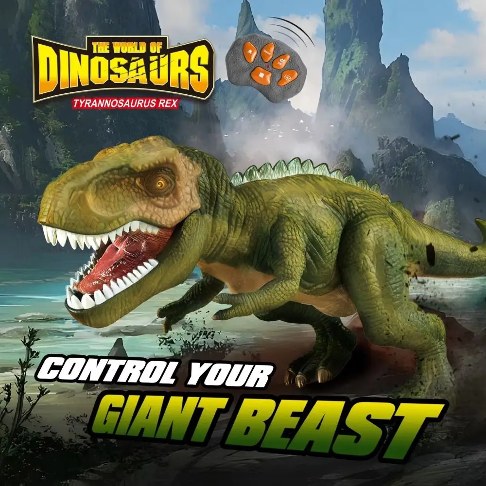 Inertial Sliding RC Dinosaur Car Models Plastic Remote Control Robot Durable Portable Simulation T-Rex Boys Baby Girls