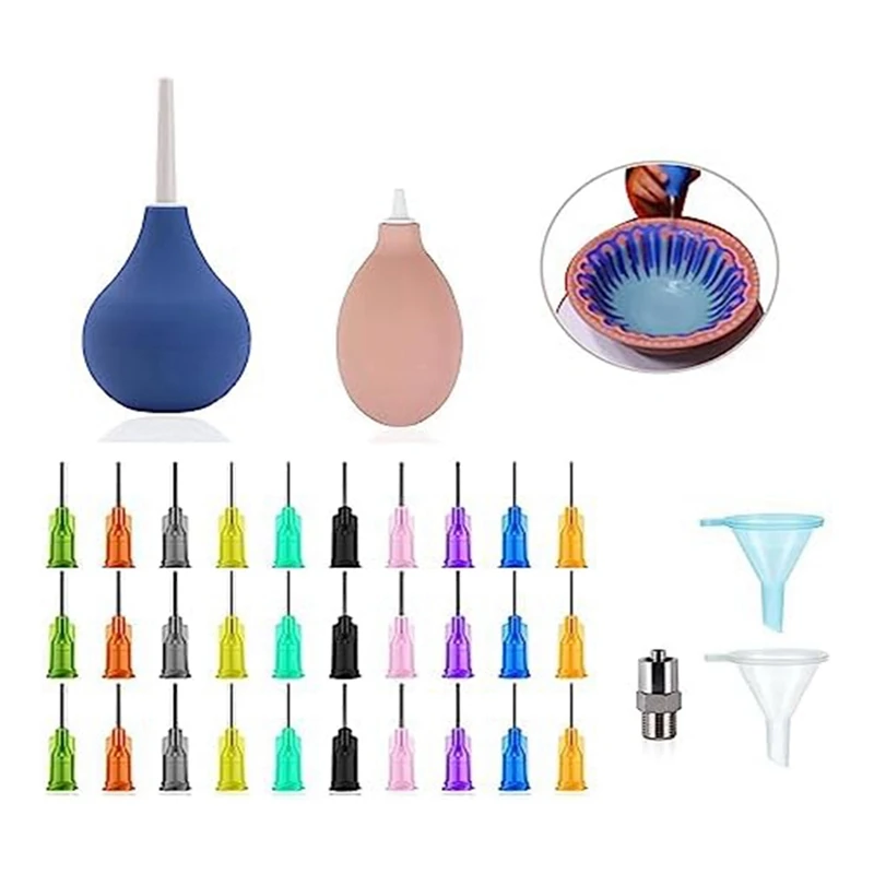 Ceramic Precision Tip Applicator Bottle Metal For Pottery Glaze Sliding Tail Pottery Glaze Squeeze Bottle For Clay Supplies