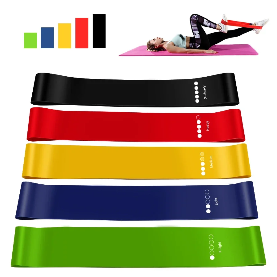 5-Level Resistance Bands Set for Yoga Pilates Home Gym Exercise Fitness Sport Elastic Rubber Bands for Workout Gym Accessories