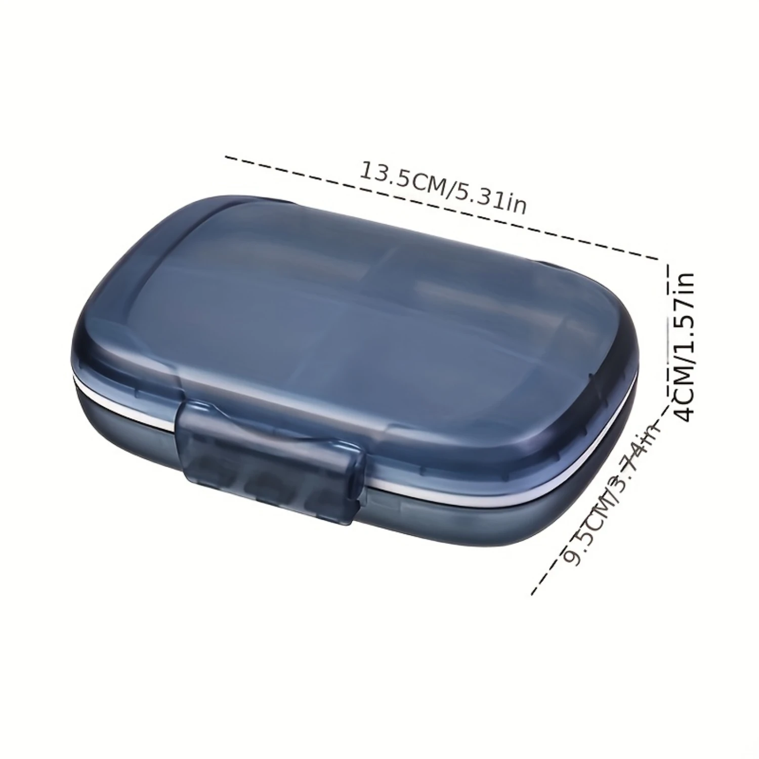 1pc Frosted 7-cell Pill Box, One Week Portable Large-capacity Pill Box, Sealed Portable Dispenser Pill Box. Individual Pill Disp