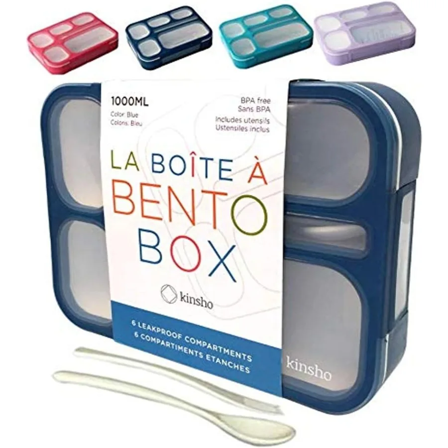 Fiambrera Bento Contenedores de almuerzo a prueba de fugas para niños, niñas y adultos con 6 compartimentos Ideal para guardería escolar y planificación de comidas