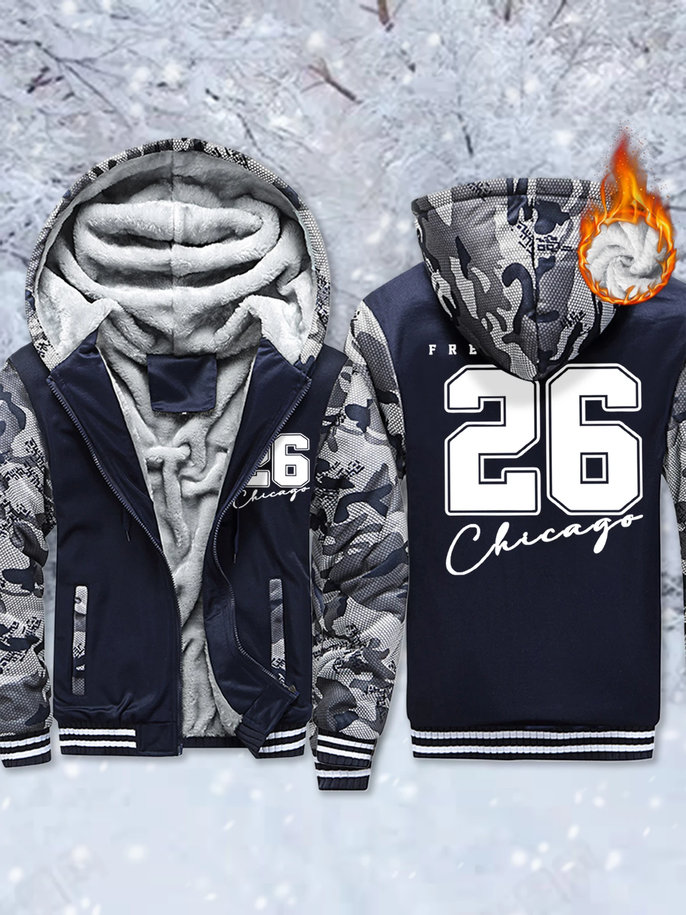 

Мягкие теплые куртки с буквенным принтом «Чикаго», флисовая удобная жилетка унисекс, зимняя утепленная уличная толстовка с карманами на молнии
