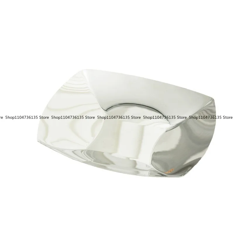 Nordic style light luxury creative stainless steel high-value fruit plate, living room coffee table storage snack dried  plate