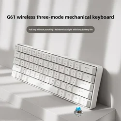 Wired mechanical keyboard 60% gamer bluetooth backlit Keyboards for tablet mini ergonomic  key board white