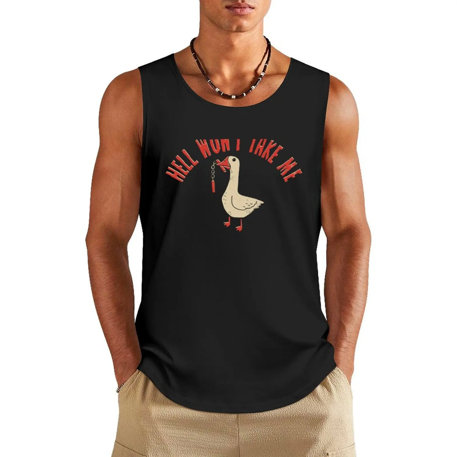 Hell Won't Take Me Tank Top mens clothing t-shirts for men Sports shirt man