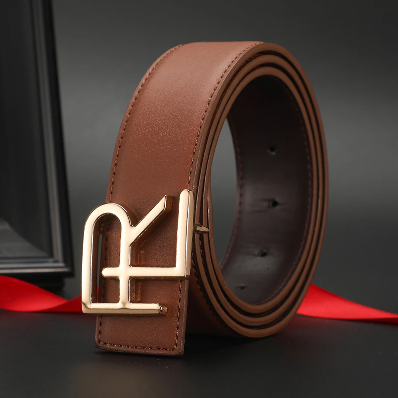 

Высококачественный новый брендовый ремень с пряжкой 2026 года, широкий (3,8 см) кожаный ремень для мужчин, для джинсов, деловой мужской брендовый ремень
