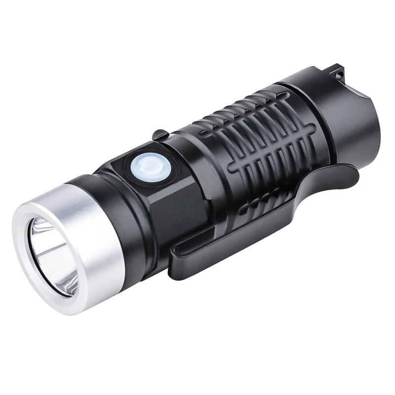 EDC Flashlight Magnetic Rechargeable,500 Lumens for Daily Use,with Picatinny Rail Adapter Mount as Tactical Pistol Weapon Light