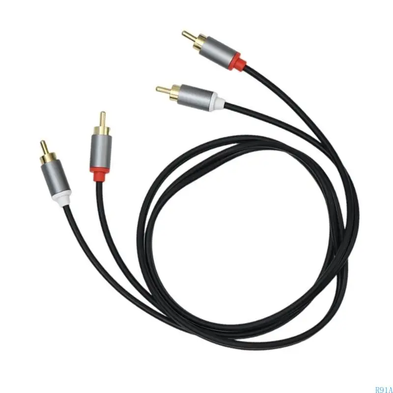 R91A 2RCA a 2RCA Cable Gold Chapado 2RCA Macho a 2RCA Male Stereos Sound Cable para cine en casa juegos HDTV