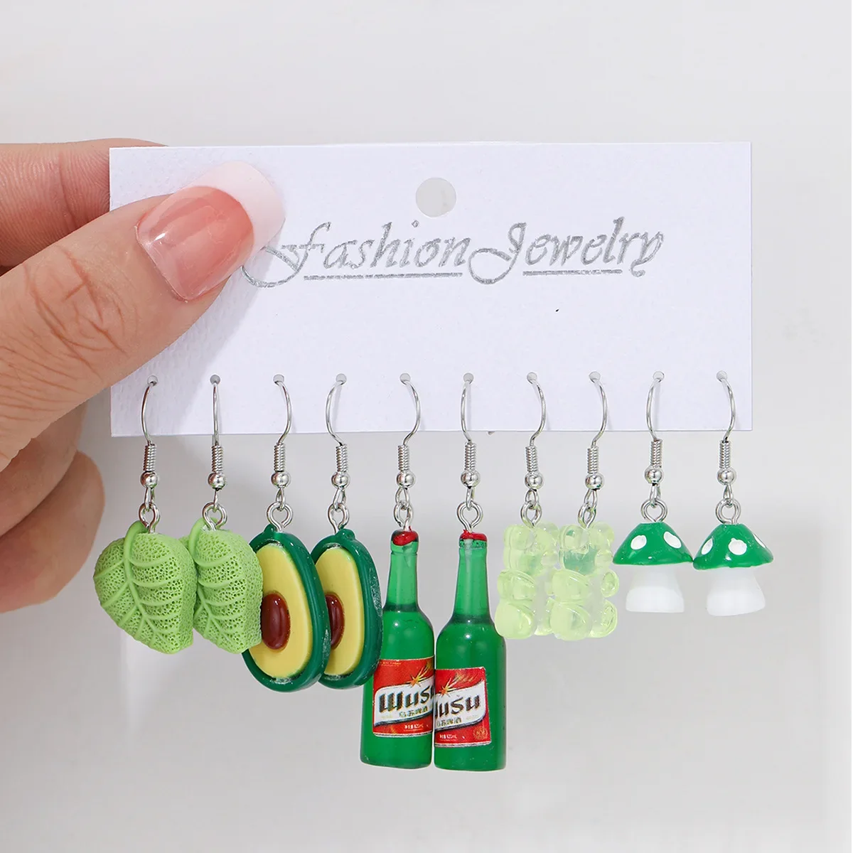 5 paia/set nuovo cartone animato anatra rosa farfalla orecchini pendenti resina divertente colorato frutta cibo orecchio gioielli Set regalo per le