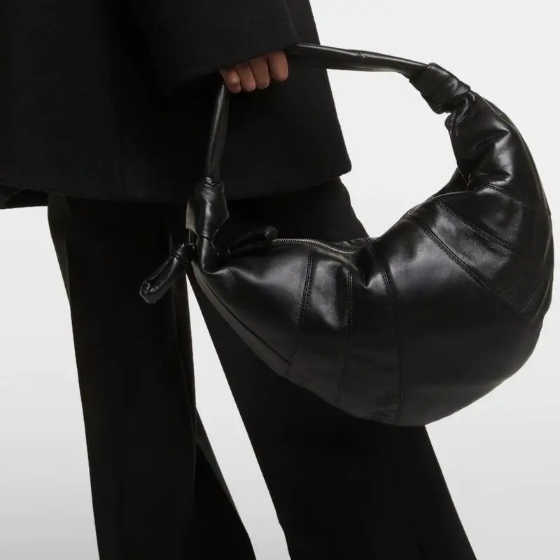 

Hobo Leather Handbag Large eepskin Single oulder Bag Underarm Women's Bag Casual Sle Soft Dumpling ape Daily Use