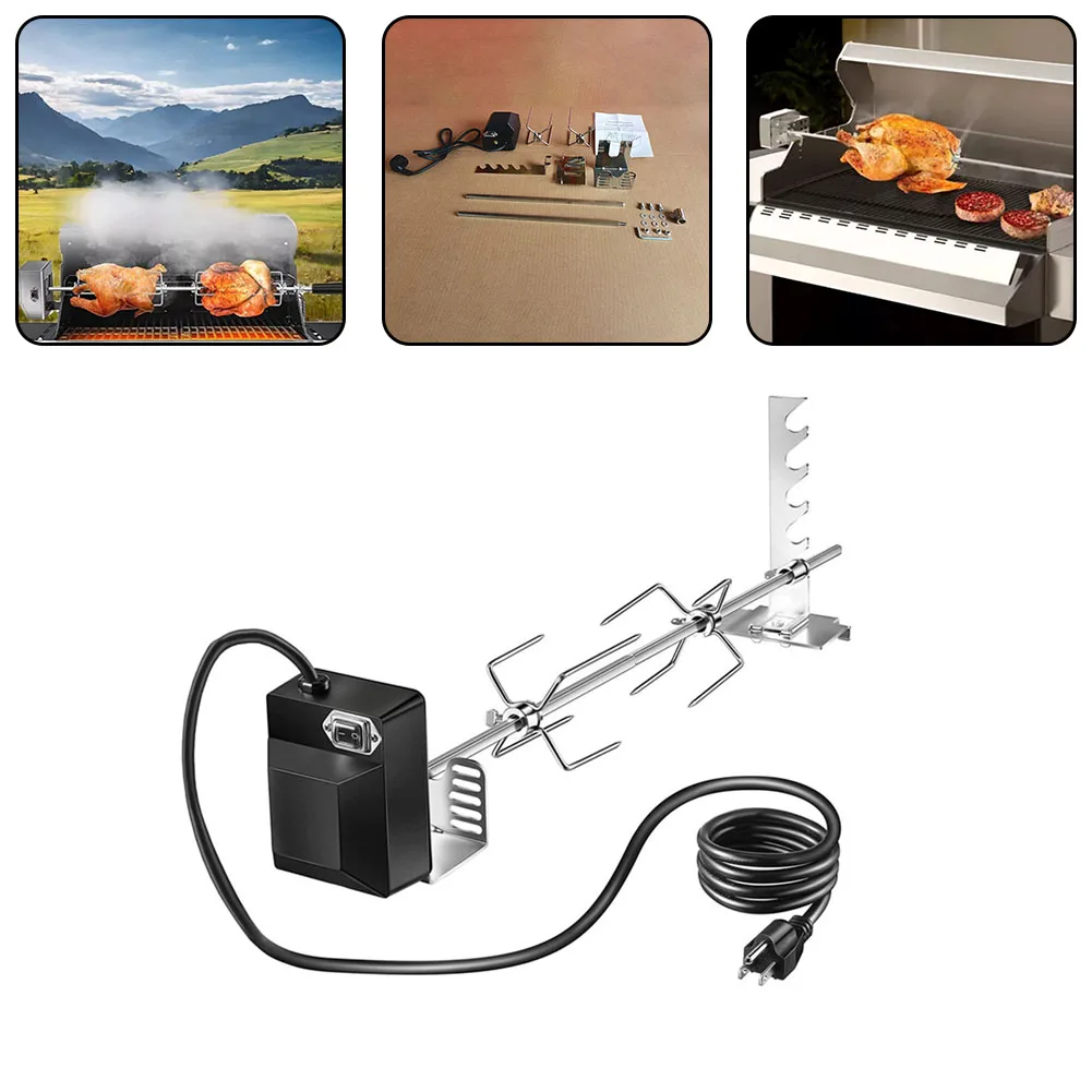 Electric Barbecue Rack Portable Barbecue Tool Fully Automatic Electric Grill Set Electric Motor BBQ Bracket Roaster Rod Tool